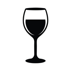 Obraz premium Wine Glass Silhouette Icon Vector Illustration