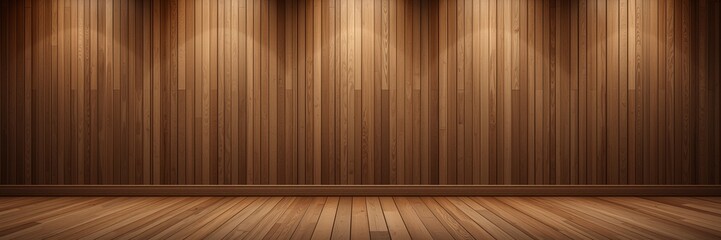 empty room with wooden wall