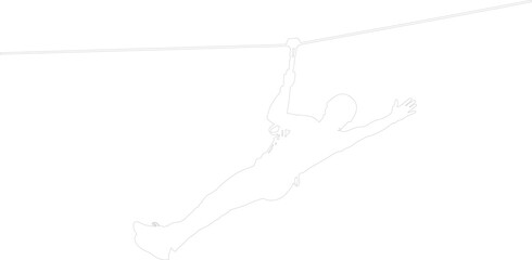 Zip Line Outline Vector Illustration Adventure Sport Activity © Kafi