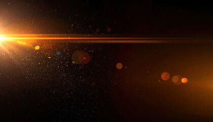 Intense bright light bursts out with streaks and dust on black backdrop