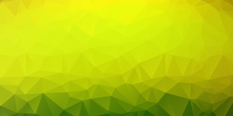 Bright Yellow and Green Low-Poly Background With Geometric Pattern for Modern Design