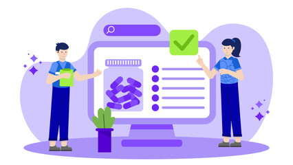 Biotech Firm Developing Personalized Supplement Regimens. Flat Vector Illustration