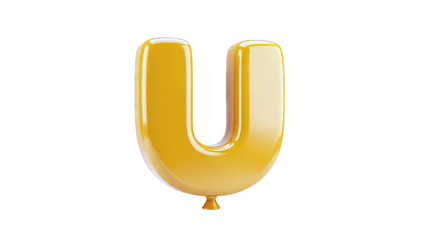 Yellow Balloon Letter U