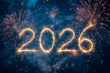 Happy New Year 2026 Sparkler Celebration