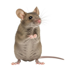 Curious mouse looking up isolated on transparent background