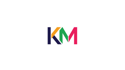Colorful KM Logo Design - A Modern and Creative Branding Concept.