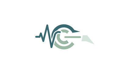 Obraz premium Creative logo design featuring a waveform and circular elements, modern and professional.