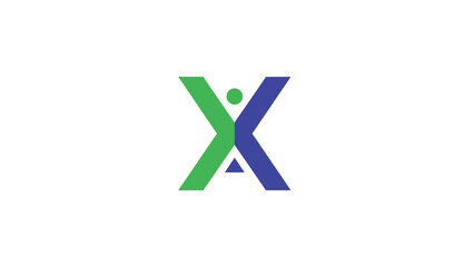 Obraz premium Creative logo design featuring an abstract human figure within the letter X.