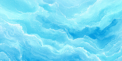 A serene abstract image showcasing swirling shades of light blue resembling ocean waves or a cloudy sky © Daiyan