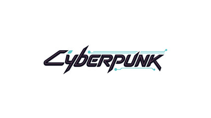 Fototapeta premium Cyberpunk Logo Design - Futuristic Typography and Digital Aesthetic.