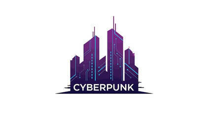 Fototapeta premium Futuristic Cyberpunk Cityscape - A Neon-Lit Metropolis of the Future.