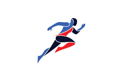 Dynamic runner silhouette in vibrant colors, representing speed and athleticism in motion.