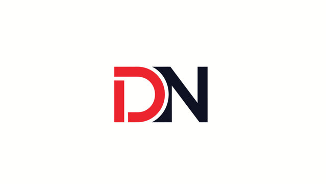 DN logo design with red and black color scheme, modern and stylish.