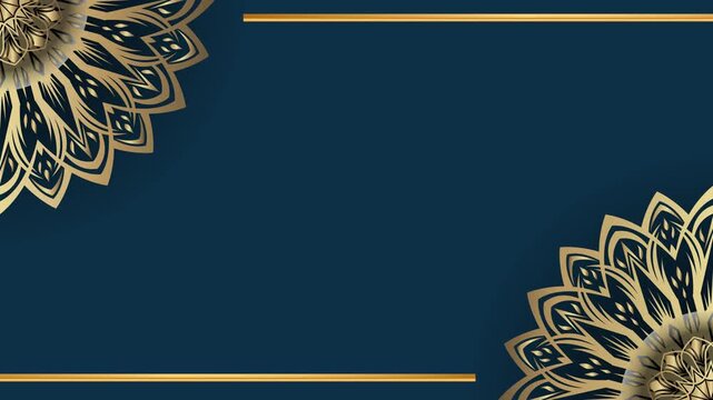 Elegant Gold Mandala Design on Deep Teal Background.