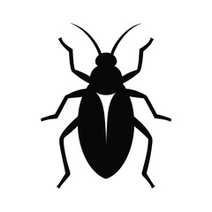 Bug Silhouette Icon Vector Illustration