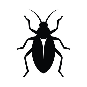 Bug Silhouette Icon Vector Illustration