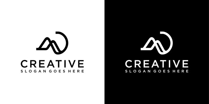 MD or DM initial letter logo design vector