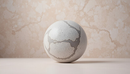 Abstract Marble Sphere on Soft Neutral Background
