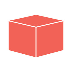 Red Cube Vector Illustration