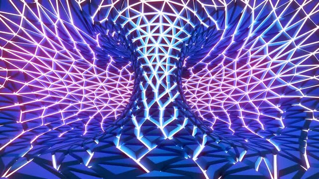 Luminous tornado grid line design background can cycle 4K