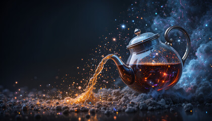 Cosmic Energy Particles Flowing from Glass Bottle