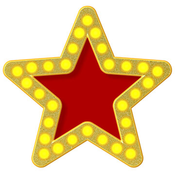 golden star on red background