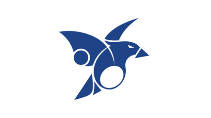 Elegant blue bird logo design representing freedom and innovation in flight.