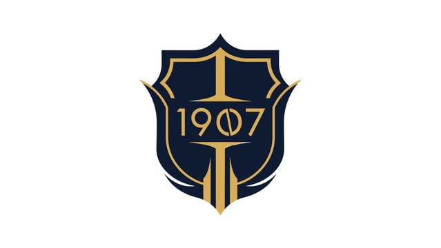 Elegant emblem design featuring the year 1907, perfect for branding and logos.