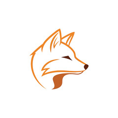 Obraz premium Elegant orange fox head logo design with minimalist style and modern look.