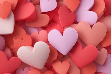 Vibrant hearts scattered across a colorful background designed for Valentine celebrations capturing the essence of love and affection