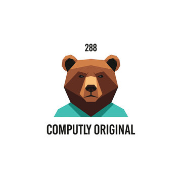 Geometric bear illustration with the number 288 and Computly Original text.