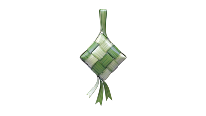 Ketupat decoration made of woven palm leaves