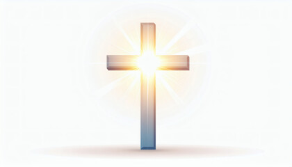 Minimalist cross with soft divine light symbolizing sacrifice and hope on Good Friday