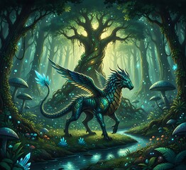 Hewan di hutan yg hijau