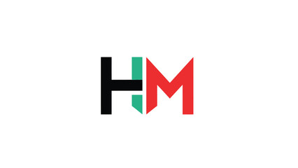 HM logo design with modern style and color combination for branding.