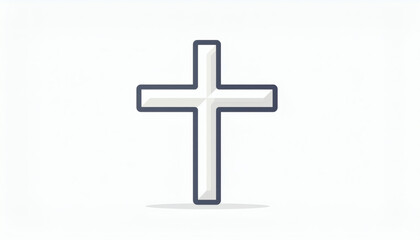 Fototapeta premium Simple cross icon designed for Good Friday religious UI and digital apps.