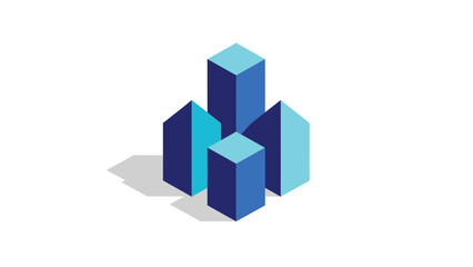 Obraz premium Isometric blue cubes representing data visualization and business growth concepts.