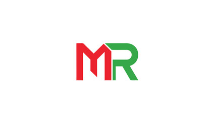 Obraz premium MR logo design with red and green colors, simple and modern.