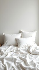 white bed with pillows