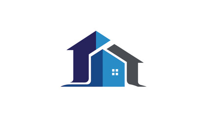 Fototapeta premium Modern abstract house logo design representing real estate and property.
