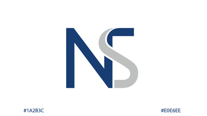 Fototapeta premium Modern NS logo design with a stylish and professional appearance, perfect for branding.