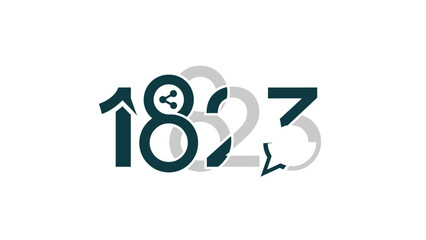 Modern design featuring the numbers 1823, representing a specific year and concept.