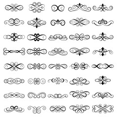 Elegant Black Swirls and Flourishes Collection.