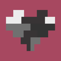 Obraz premium pixel art heart love symbol for digital gaming and retro design