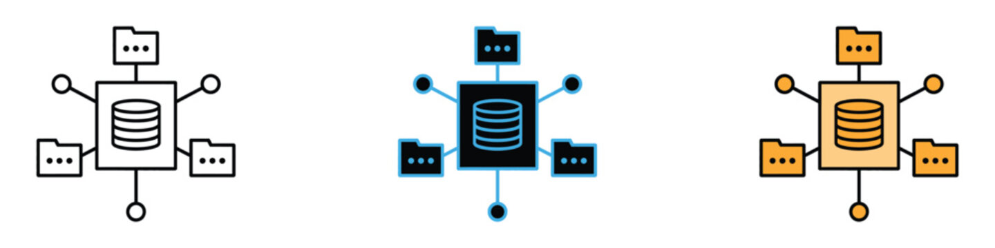 Data architecture icon vector. data storage, organization, and network connectivity symbol. vector illustration.