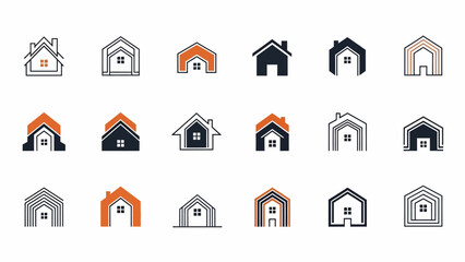 Fototapeta premium Collection of House Icons in Various Styles.