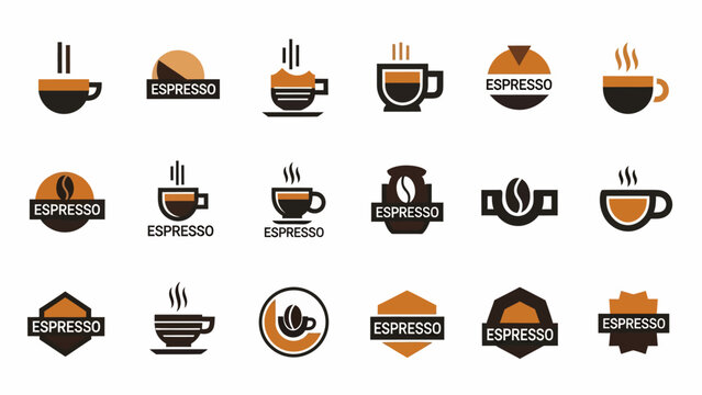 Collection of Espresso Coffee Cup Logos Designs.