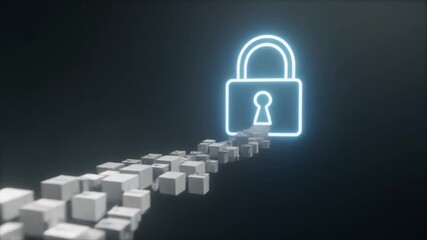 Digital lock and blockchain data flow security concept - Powered by Adobe