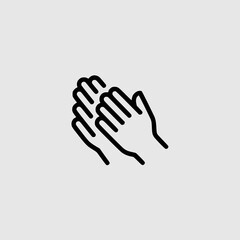 Fototapeta premium Minimalist illustration of two hands in prayer gesture