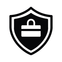 Obraz premium Secure Payment Silhouette Icon Vector Illustration